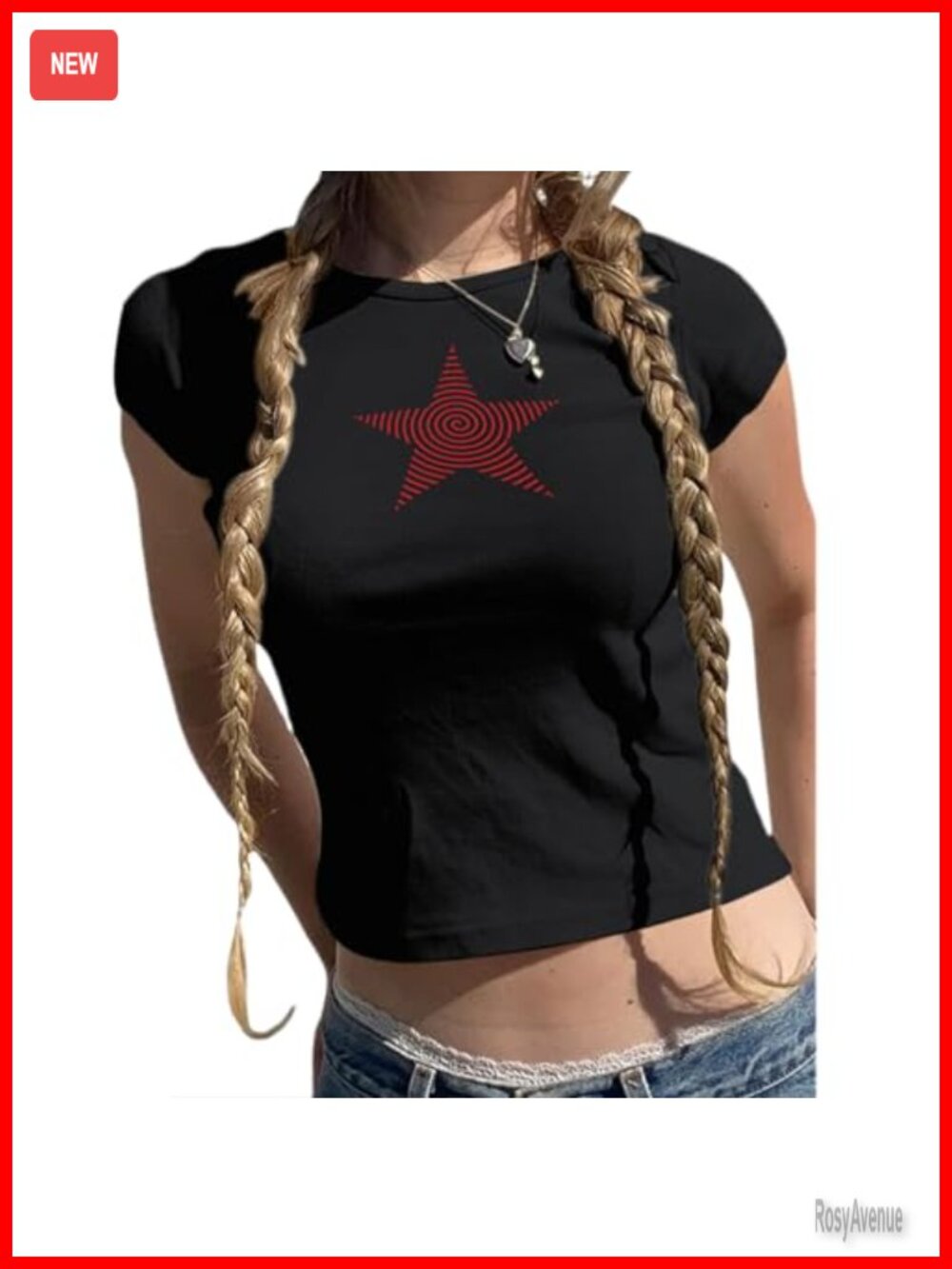 Star Graphic Crop Top Y2k Grunge Baby Tee Women Short Sleeve